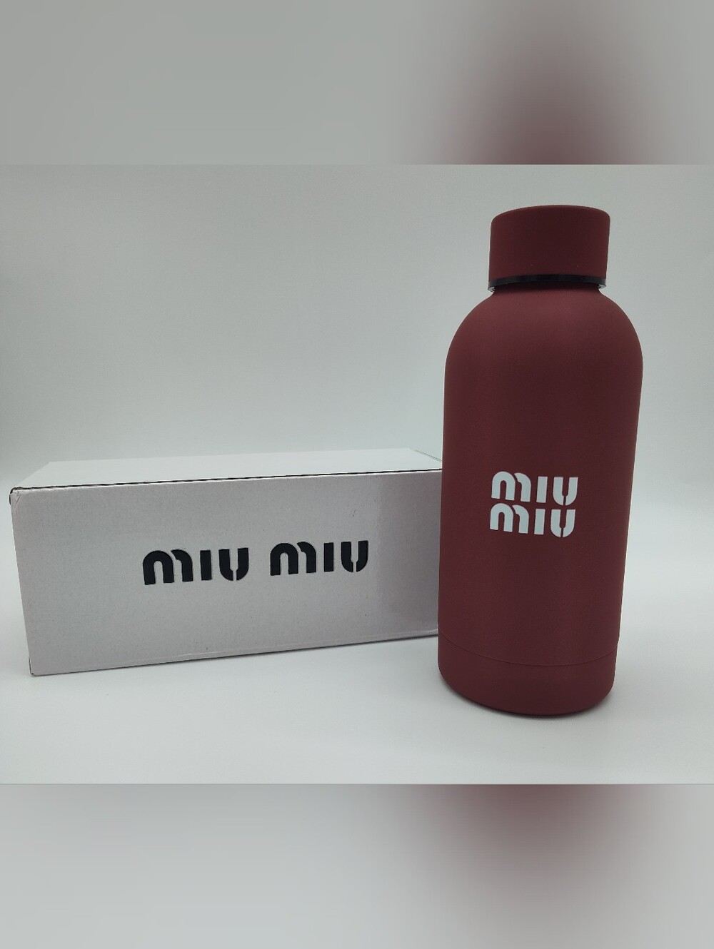 MIU MIU Burgundy Insulated Water Bottle Promotional Gift NIB
